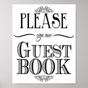 Poster Wedding sign Please sign our Guest Book