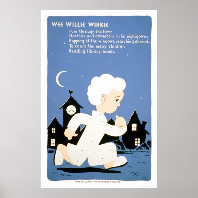 Poster Wee Willie Winkie Library 1940 WPA (Devant)