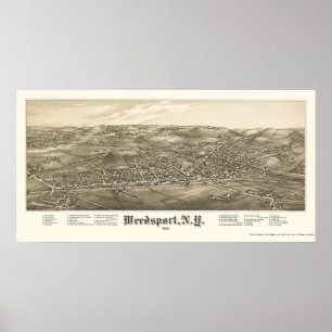 Poster Weedsport, NY Carte panoramique - 1885