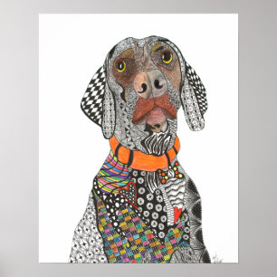 Poster Weimaraner magnifique et coloré - 16"x20"