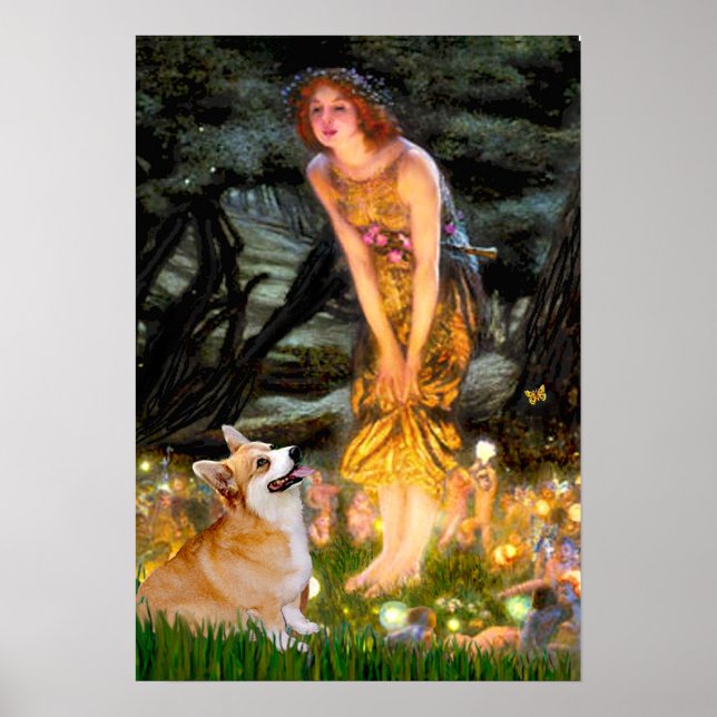 Poster Welsh Corgi Pembroke -  Mi-journée (Devant)