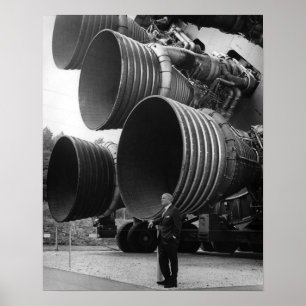 Poster Werner von Bran et la fusée Saturn V