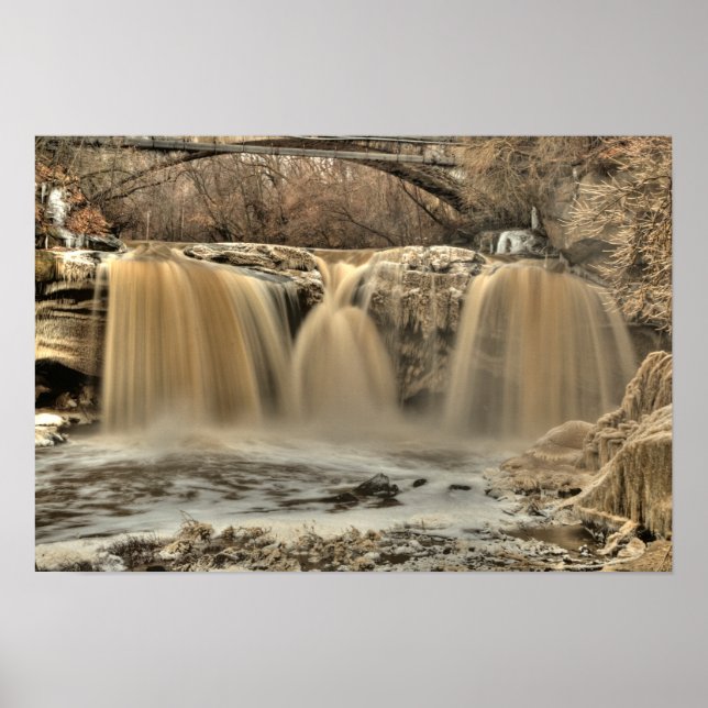 Poster West Falls of the Black River, Elyria, Ohio (Devant)
