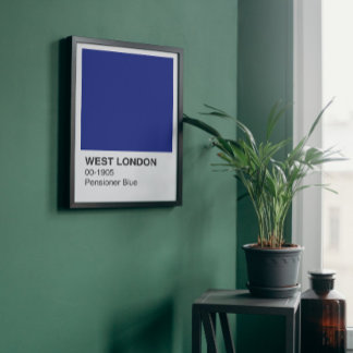 Poster West London Pensioner Blue - Bordure blanche