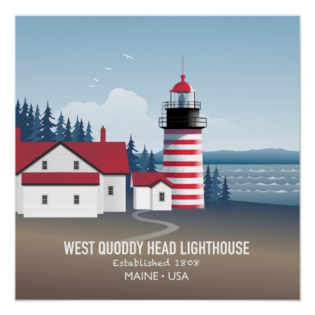 Poster West Quoddy Head Lighthouse (Devant)
