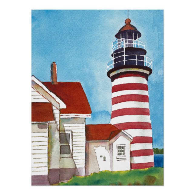 Poster West Quoddy Head Lighthouse 20"x26.67Poster brilla (Devant)