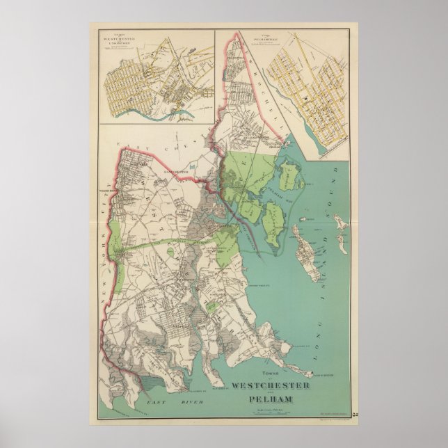 Poster Westchester, villes de Pelham (Devant)