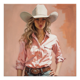 Poster Western Elegance : Cowgirl Wall Art