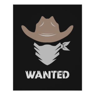 Poster Western Outlaw Cowboy Wanted