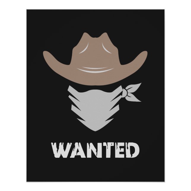 Poster Western Outlaw Cowboy Wanted (Devant)