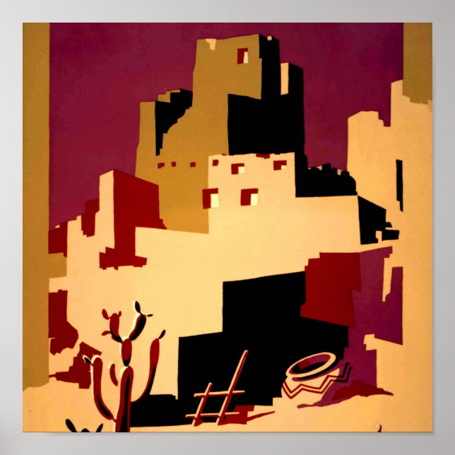 Poster Western Southwest Pueblo WPA National (Devant)