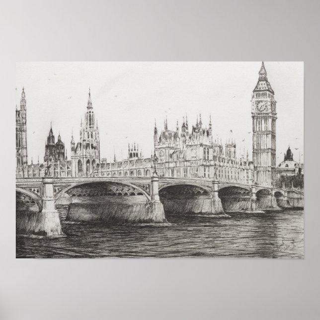 Poster Westminster Bridge London UK. 30/10/2006 (Devant)