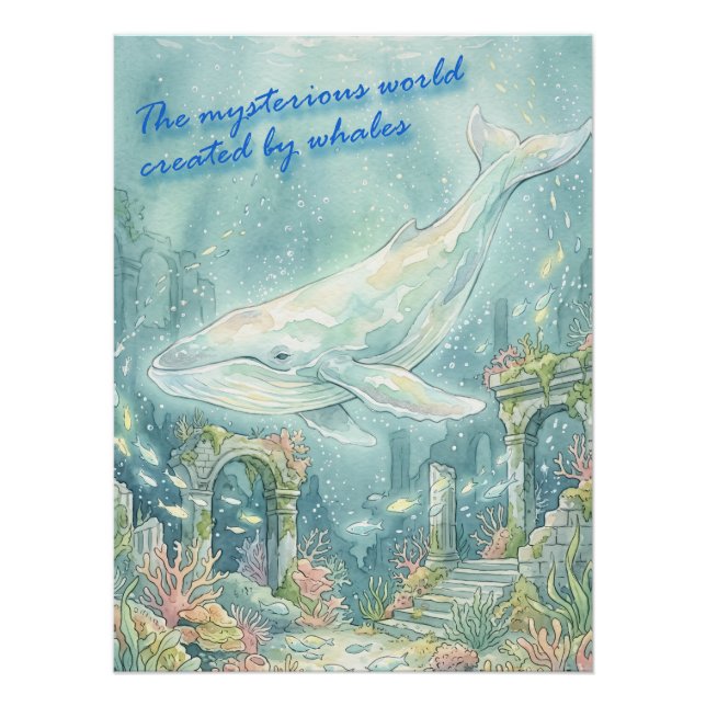 Poster Whale Atlantis Underwater Fantasy (Devant)