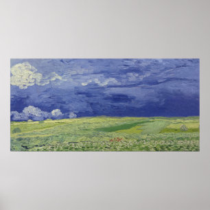 Poster Wheatfields de Vincent van Gogh   sous le nuage