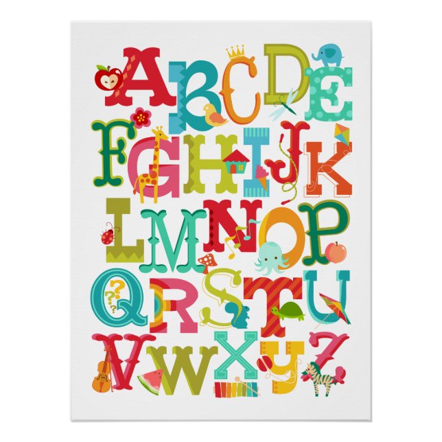 Poster Whimsical Alphabet for Kids (Devant)
