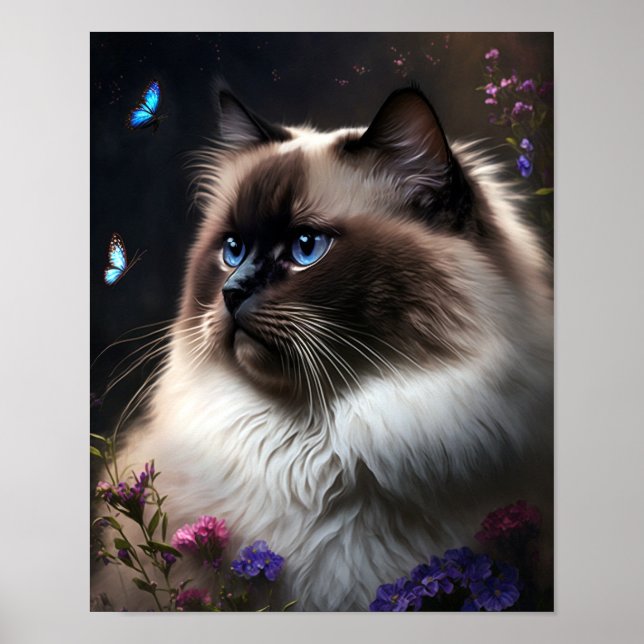 Poster Whimsical Birman Cat (Devant)