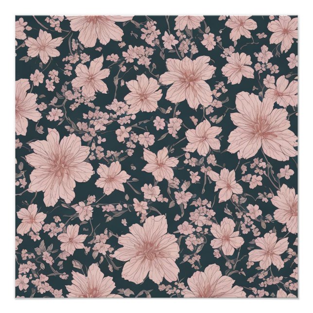 Poster Whimsical rose Sakura Motif (Devant)