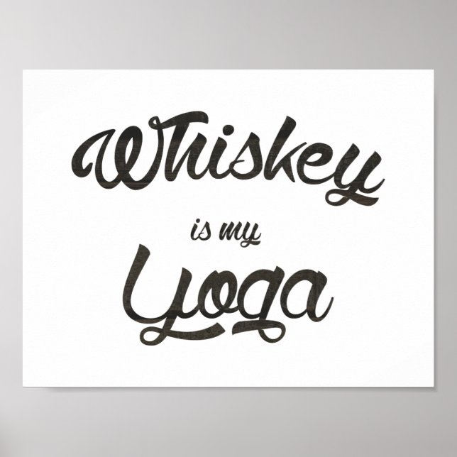 Poster Whiskey est mon yoga (Devant)