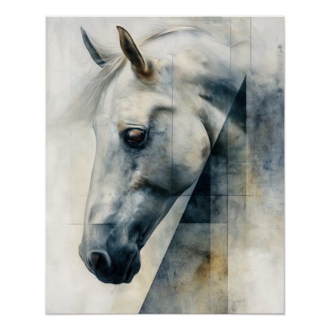 Poster Whisper of Grace - White Horse Art Imprimer (Devant)