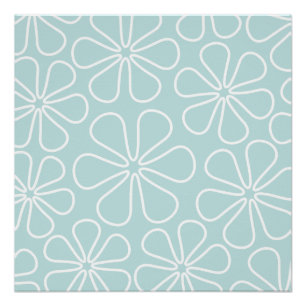 Poster White on Duck Egg Blue