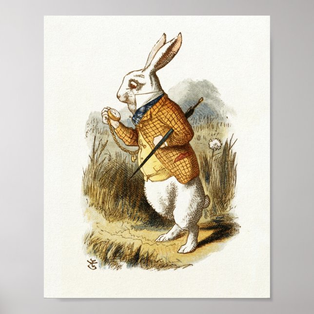 Poster White Rabbit from Alice In Wonderland Vintage (Devant)