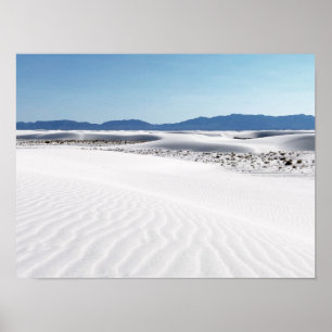 Poster White Sands Blue Sky Nouveau Mexique