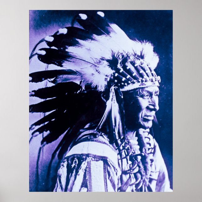 Poster White Swan Sioux Chief Native American (Devant)