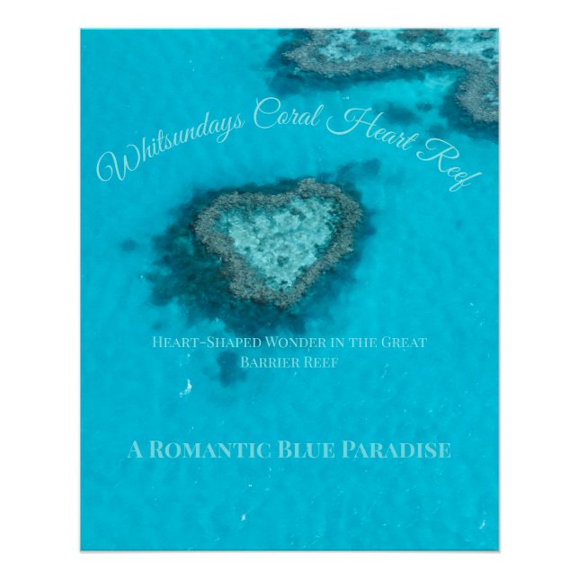Poster Whitsundays Coral Heart Reef – Romantic  (Devant)