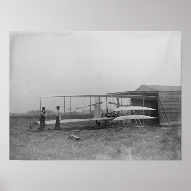 Poster Wilbur & Orville Wright en 2ème machine à moteur (Devant)