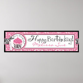 Poster Wild Cupcake CP Bannière d'anniversaire