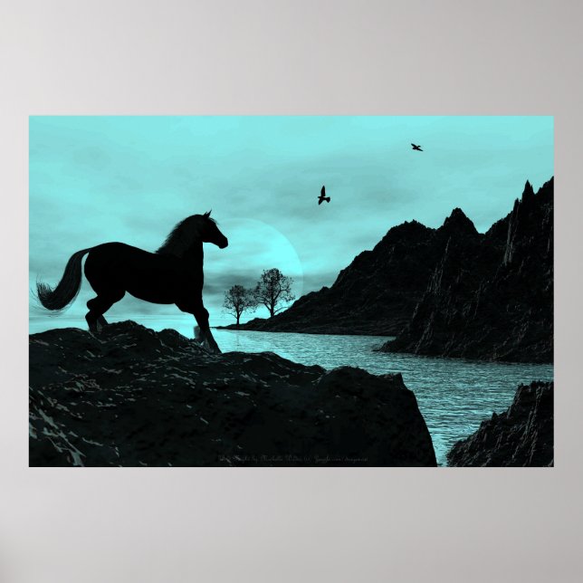 Poster Wild Night By Michelle Wilder (Teal) (Devant)