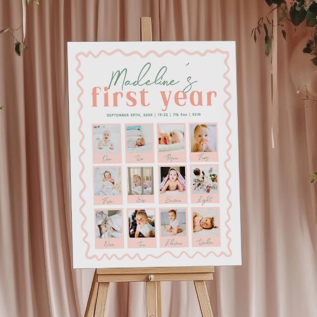 Poster Wild One Fleur sauvage 1er anniversaire Photo Coll (Créateur téléchargé)