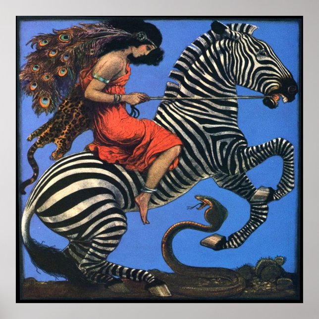 Poster Wild Woman Monte L'Affiche Zebra (Devant)