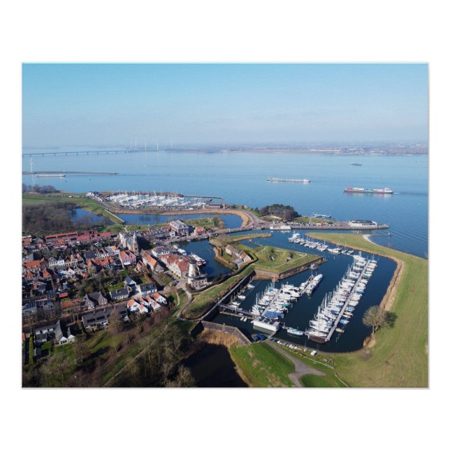 Poster Willemstad Nederland drone Relevé. (Devant)