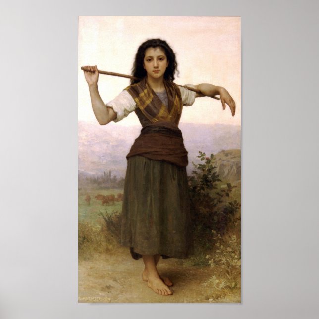 Poster William-Adolphe Bouguereau-Les Bergers (Devant)