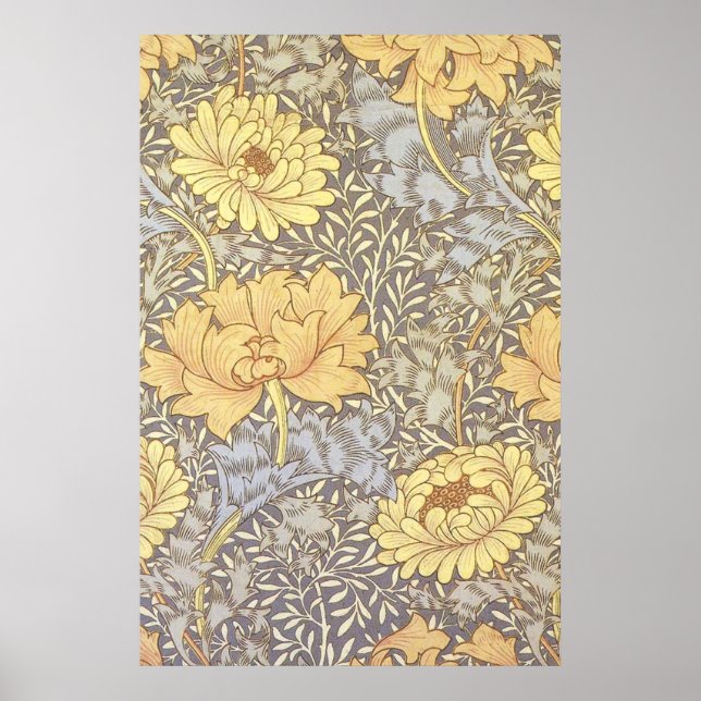 Poster William Morris Chrysanthemum Jolie Fleur (Devant)