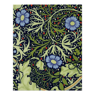 Poster William Morris Fleur d'antiquité aux algues marine
