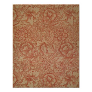 Poster William Morris Fleur de pavot rose Floral