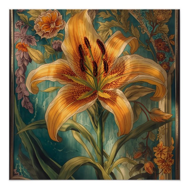 Poster William Morris Golden Lily Vintage Préraphaélite (Devant)