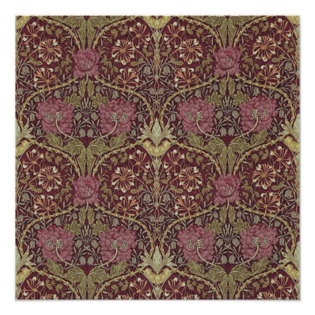 Poster William Morris, Honeysuckle, floral. (Devant)