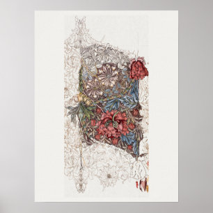 POSTER : WILLIAM MORRIS : HONEYSUCKLE + TULIP
