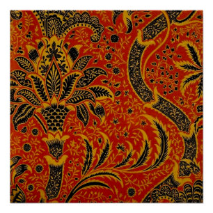 Poster William Morris Inde Floral rouge
