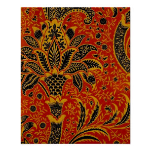 Poster William Morris Inde Floral rouge