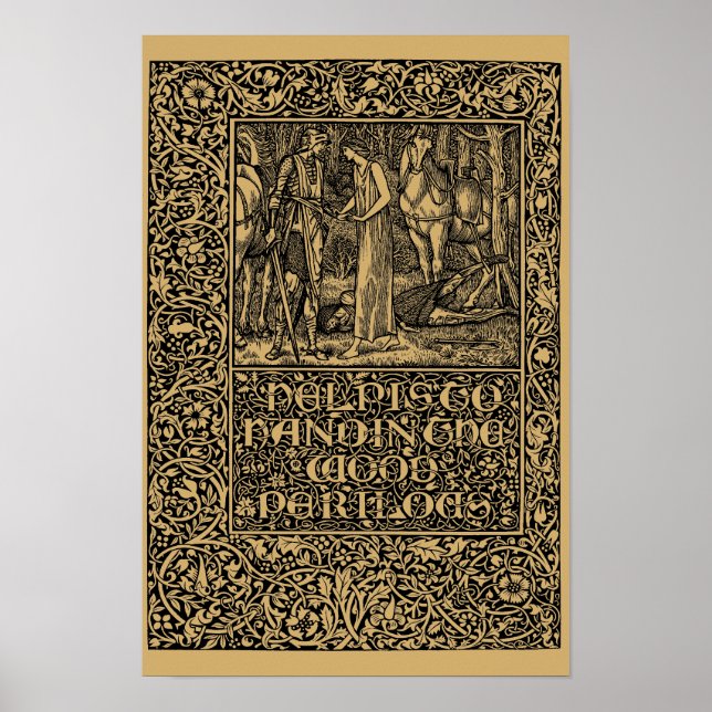 Poster William Morris Kelmscott Press page 1896 (Devant)