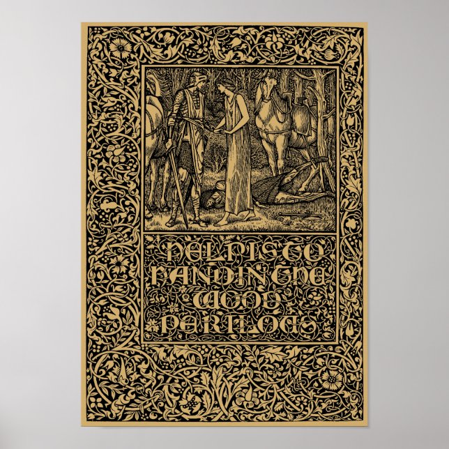 Poster William Morris Kelmscott Press page 1896 (Devant)