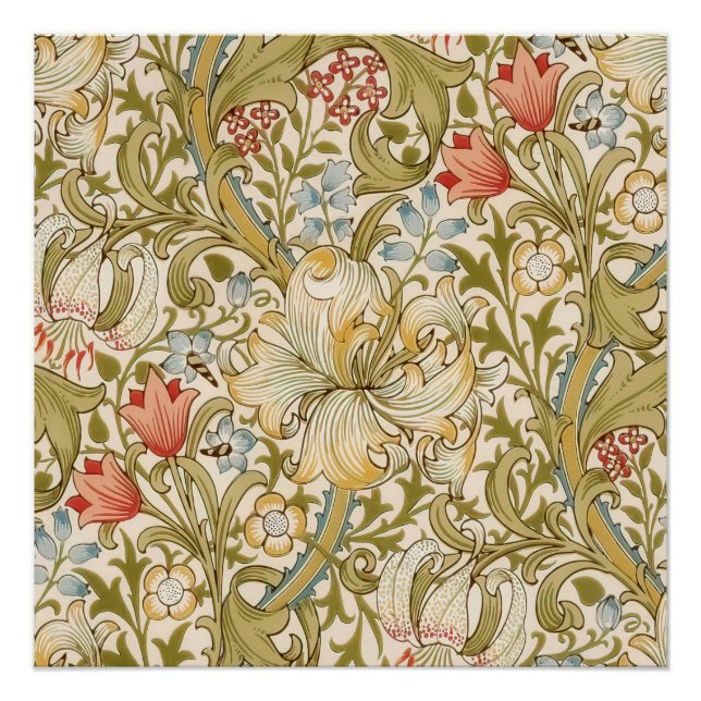 Poster William Morris Lily Motif (Devant)