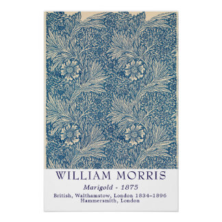 Poster William Morris Marigold 1875 Art botanique vintage