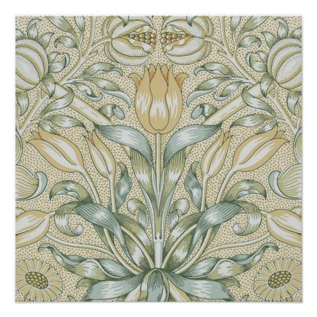 Poster William Morris Motif Grenade Antique Lily (Devant)