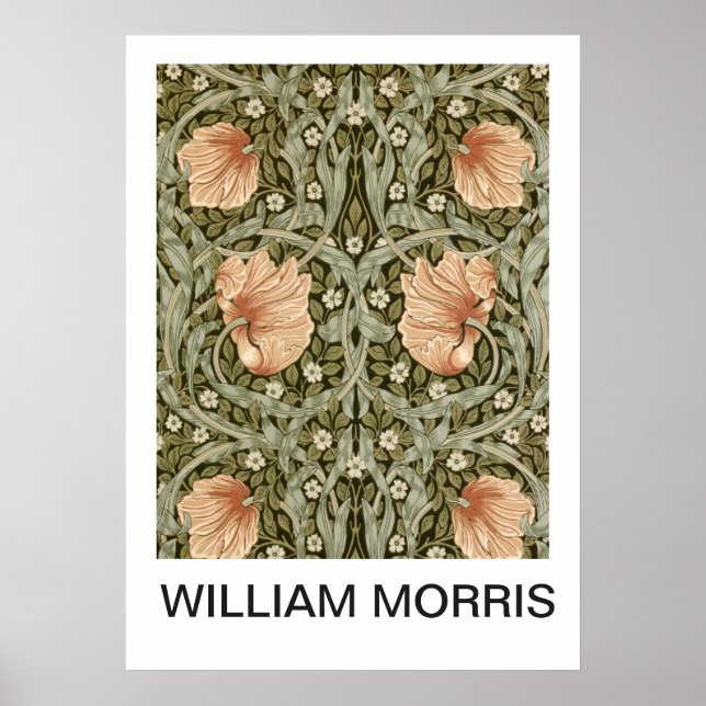 Poster - William Morris Peach Floral Print (Devant)