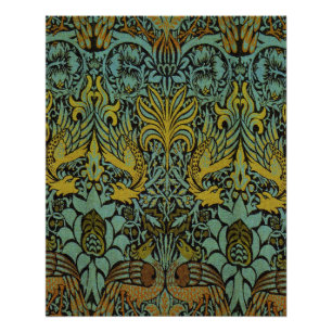 Poster William Morris Peacock Dragon Fond d'écran